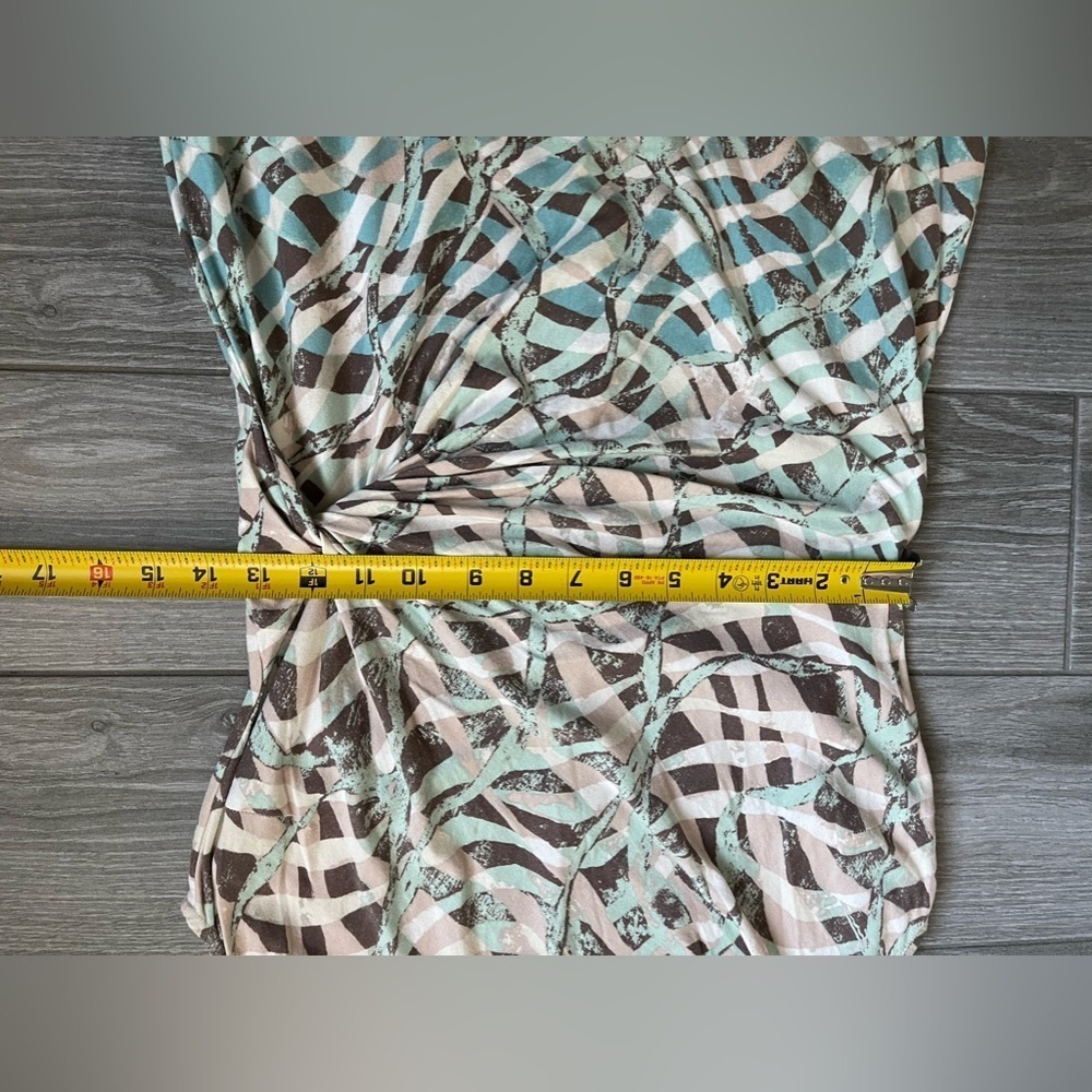 Anthro Nic + Zoe Blue/Turquoise Geometric Midi Dress, Size Petite Small••• - Picture 11 of 12
